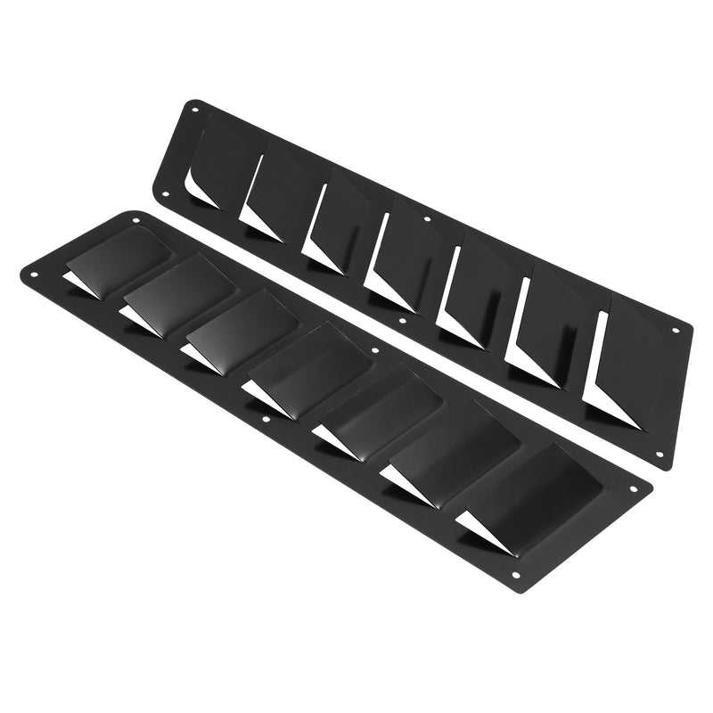 Universal Car Parts Hood Louver Vent Scoop Panel Set Cooling Kit Black