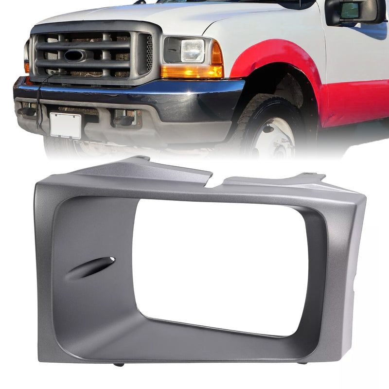 Left Headlight Cover Door Set Bezel for Ford Super Duty F250 F350 F450 1999-2004