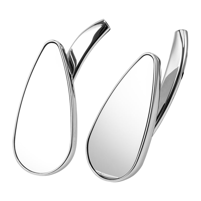 Rearview Side Mirrors with LED Turn Signals Chrome 8mm 10mm Motorcycle 2Pcs
