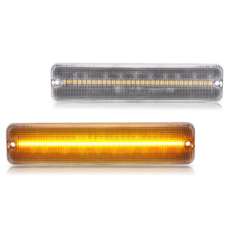 Front Fender LED Side Marker Lights Bumper Lamps for Jeep Wrangler YJ 1987-1995