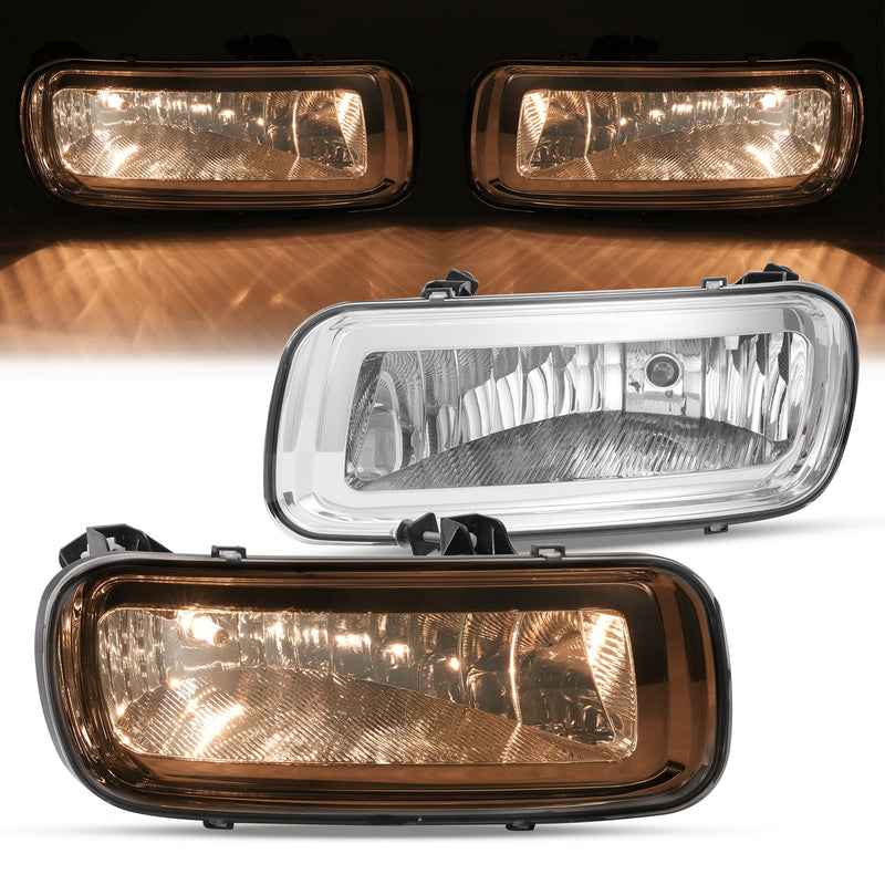 Fog Lights Assembly Lens With Bulbs for Ford F-150 04-06 for Lincoln Mark LT 06