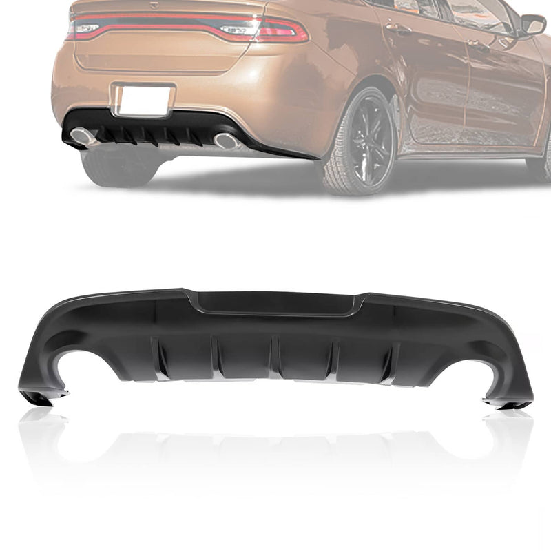 DURAFORCE Rear Bumper Lower Diffuser Lip for Dodge Dart 2013-2016 GTS Style PP Black