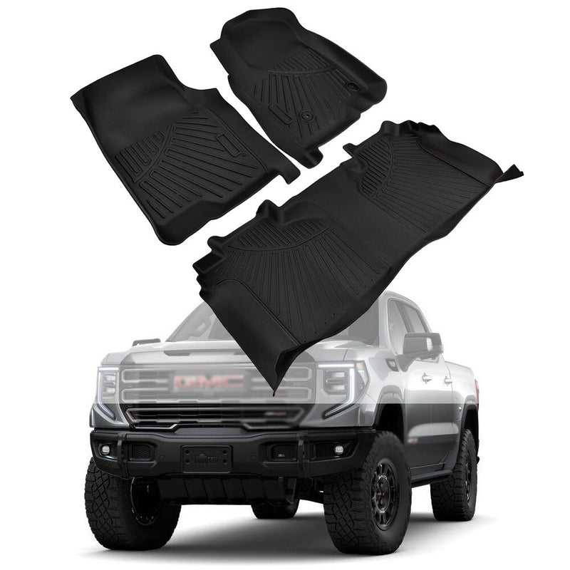 Floor Mats for Chevy Silverado 2500HD 3500HD Crew Cab 2020-2024 Front Rear