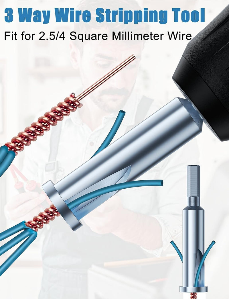 Wire Stripping Twisting Tool Electrical Drill Wire Stripper Cable Nut Twister