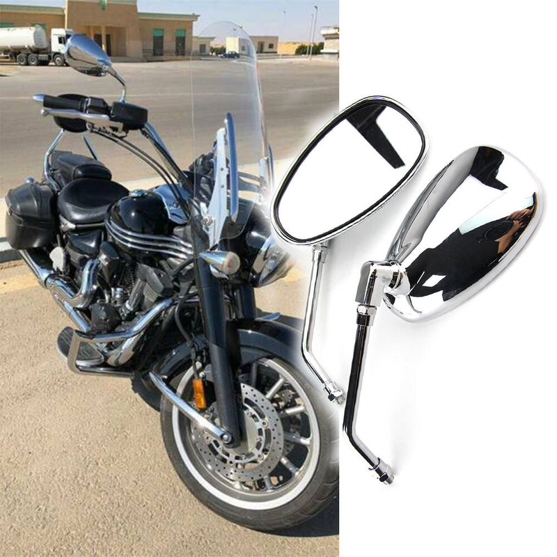 2X Chrome Motorcycle Mirrors for Yamaha Virago XV 250 500 535 700 750 920 1100