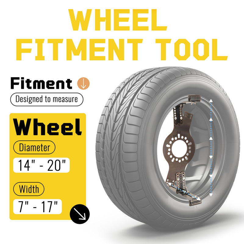 14"-22" Wheel Fitment Simulator Tool for Tire Test Size Measuring Mockup 5-Lug