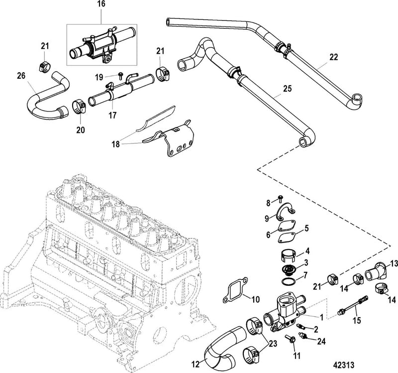 DURAFORCE 27-8146801 Thermostat Housing Gasket for Mercruiser 3.0L 27-814680
