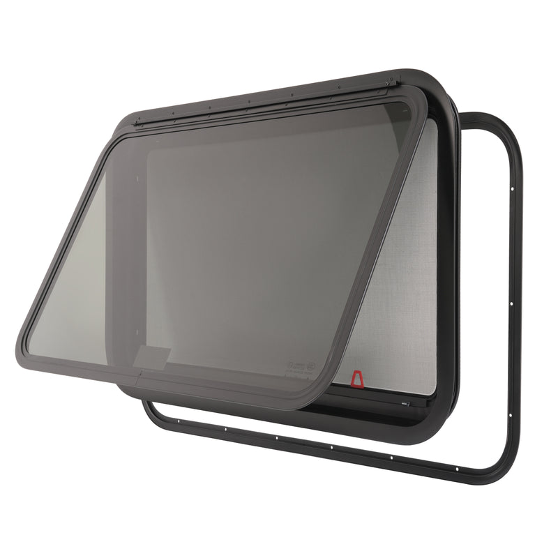 36" x 22" Dark Glass w/ Trim Ring Emergency Push Out RV Exit Window Camper
