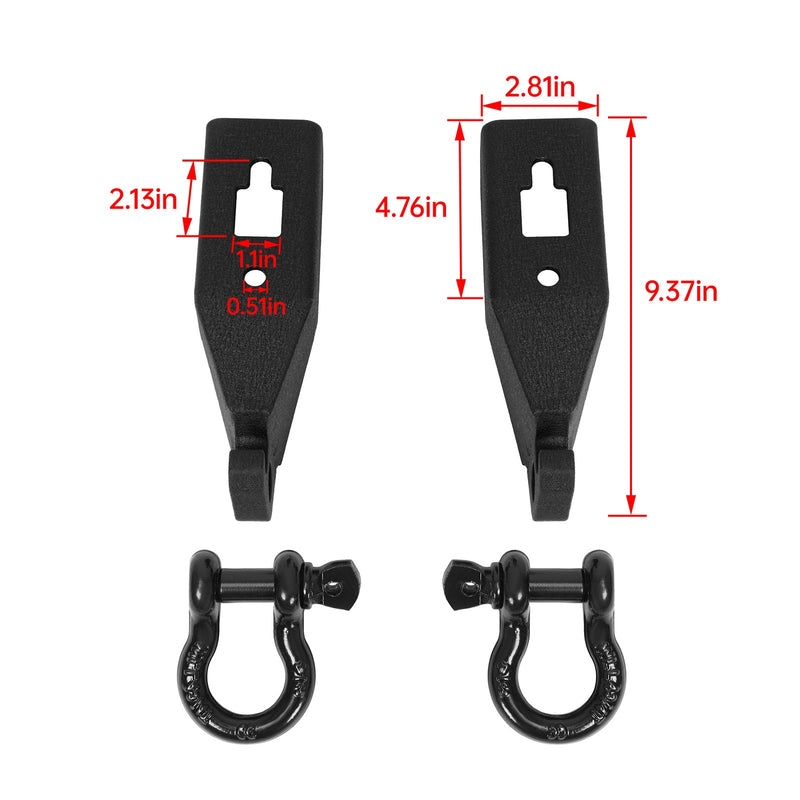 Front Tow Hook Shackle Mount Kit Hardware for Ford F150 F-150 2009-2023 2 Pieces