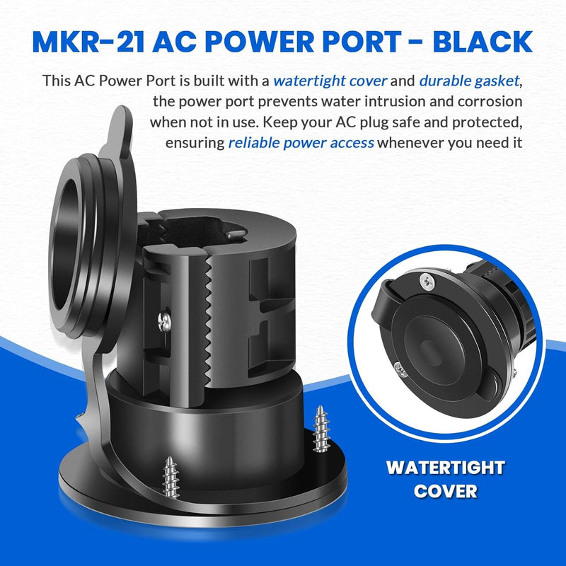 1865108 MKR-21 AC Power Port for Minn Kota Onboard Chargers Black