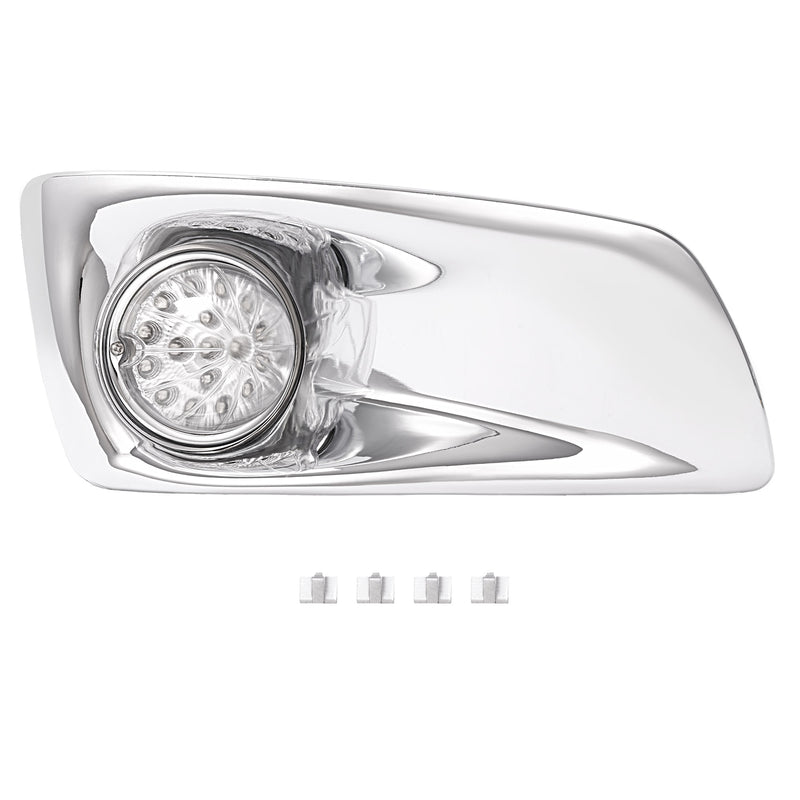 Right Side LED Clear Lens Fog Light Bezel for Kenworth T660 2007-2017