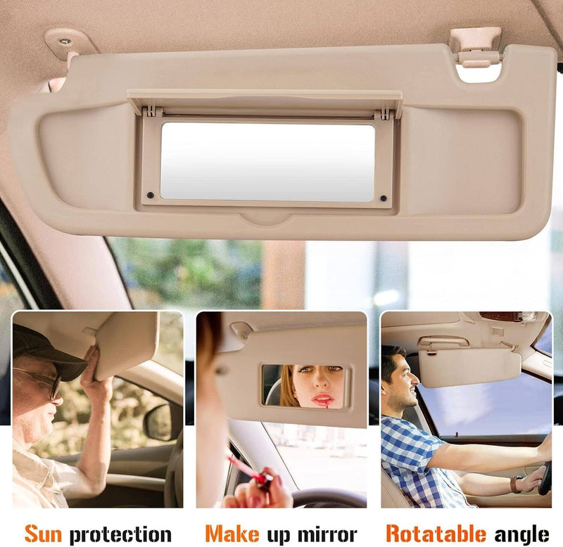 Beige Sun Visor Left and Right Kit for Honda Civic 2006-2011 1 Set