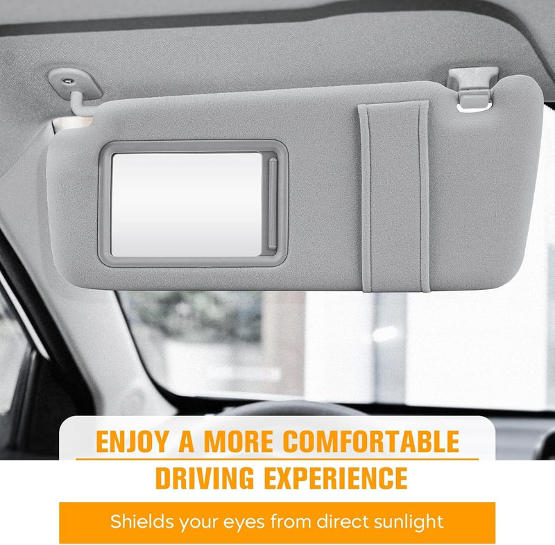 Sun Visor Pair Gray with Sunroof for Toyota Venza 2009-2016 74320-0T022-B1