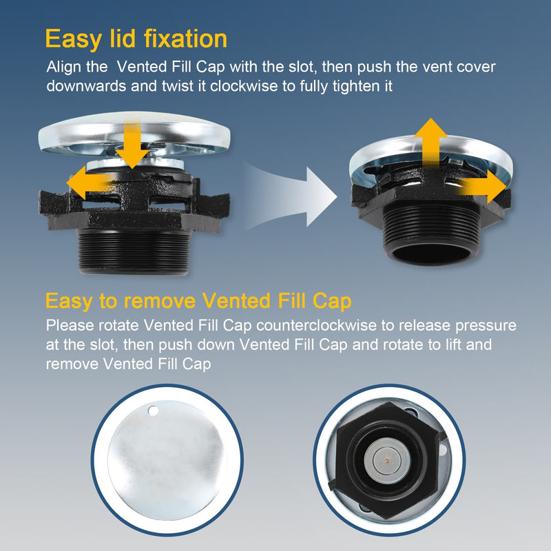 Vented Gas Cap Fuel Transfer Tank Threaded Neck Replacement for Car Truck