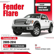 DURAFORCE Pocket Riveted Wheel Fender Flare for Ford F150 F-150 Styleside 2009-2014 4PCS