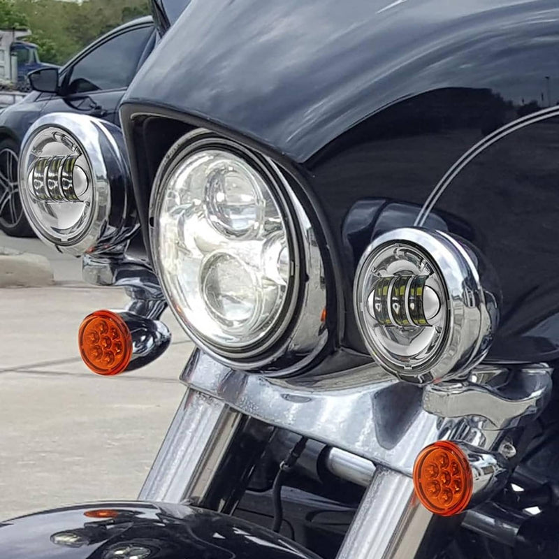 4.5" LED Auxiliary Spotlight Passing Light for Harley CVO Street Electra Glide