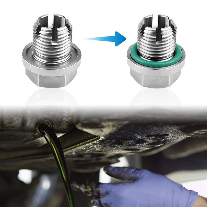 M18 1-1.5x15mm Oil Drain Plug Self-Tapping Piggyback Stainless Steel Repair Kit