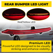 DURAFORCE Rear Bumper Lamp Red LED Reflector Tail Light for Honda Accord 2018 2019-2022