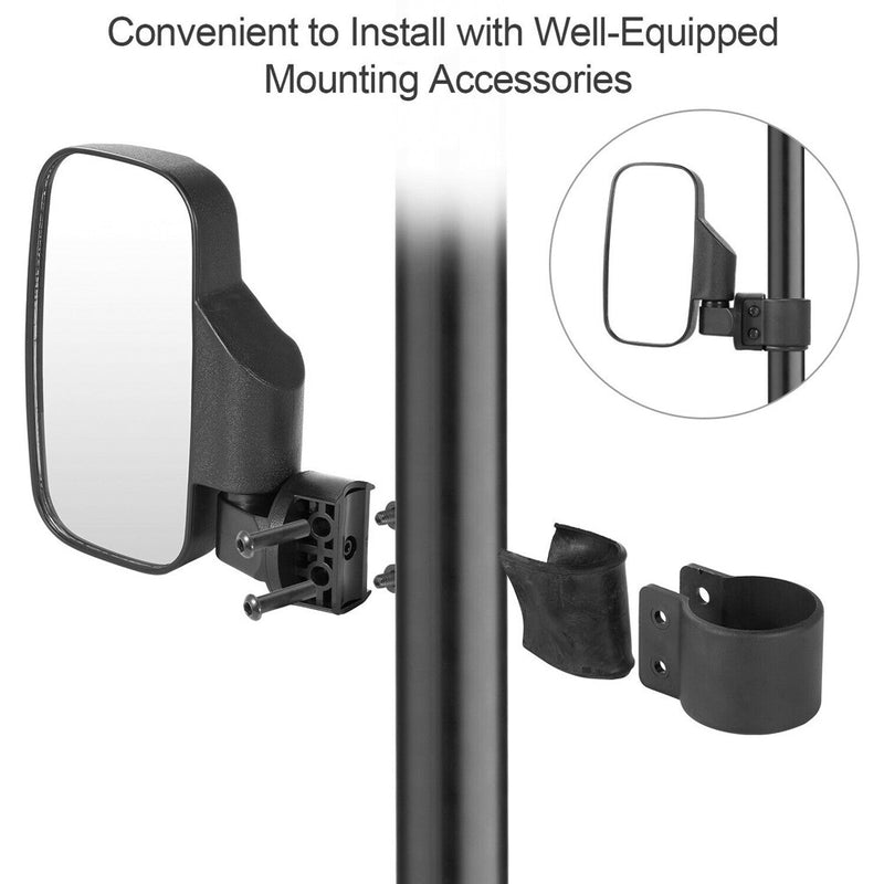 Adjustable 1.75''-2" UTV Side Mirrors Foldable for Polaris RZR S 800 900 XP 1000