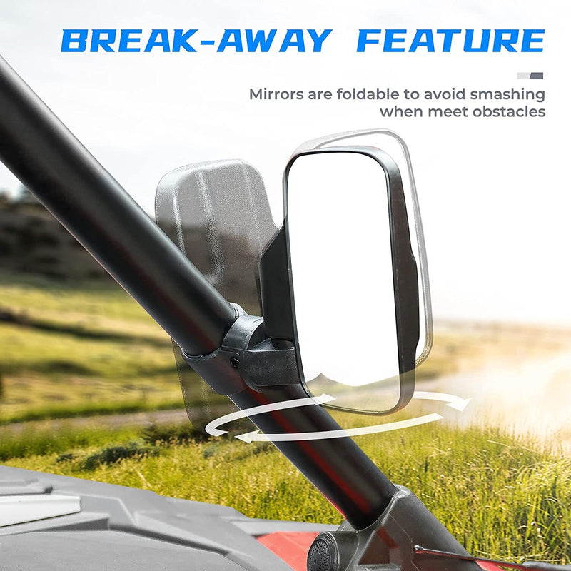 1.75"-2" UTV ATV Rearview Side View Mirrors 360° for Kubota RTV900 X900 X1100C