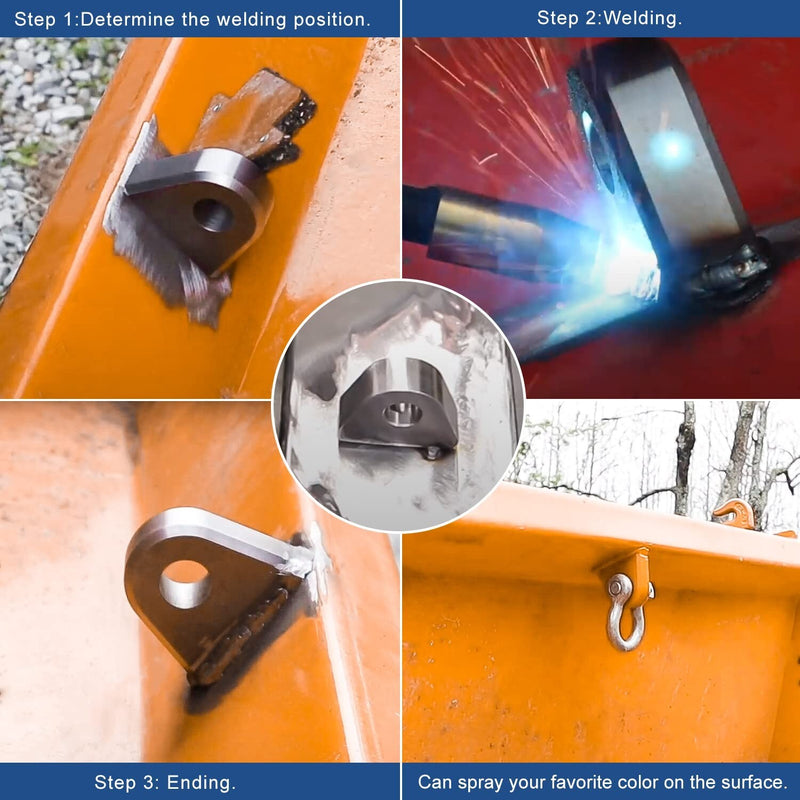 Weld On Shackle Clevis Mount 2pcs for Car Truck Tractor 7/8 Thick Steel
