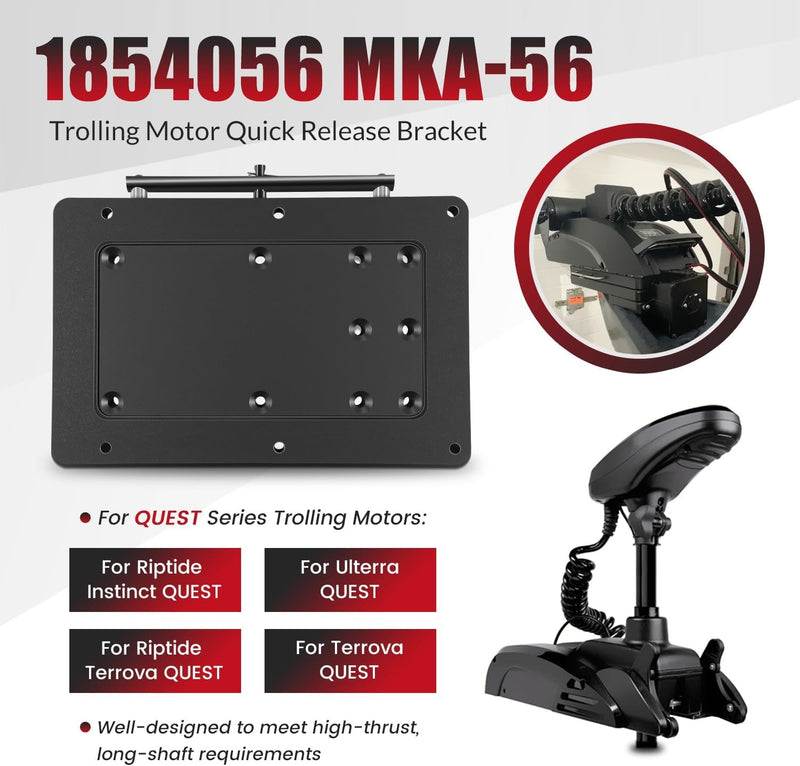 1854056 MKA-56 Quick Release Bracket for Minn Kota Quest Trolling Motor Black