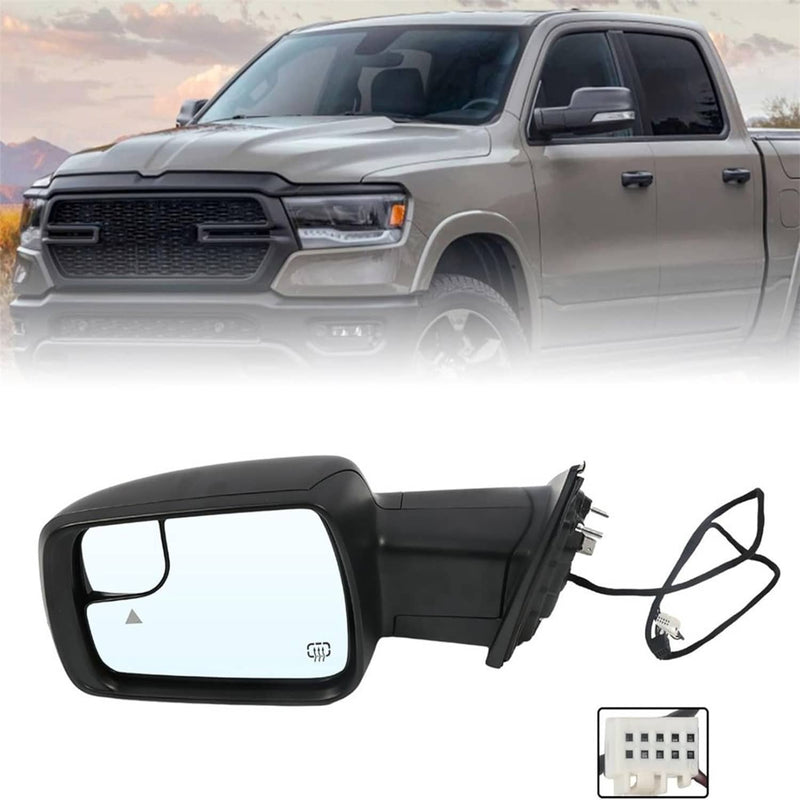 Left Side Power Fold Heated Mirror LED Signal BSD for 2019-2024 Dodge Ram 1500