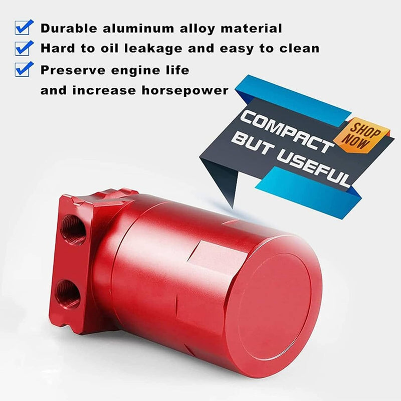 Side Oil Separator Catch Can Tank for 2011-2021 F150 5.0L 2.7L 3.5L Ecoboost RED