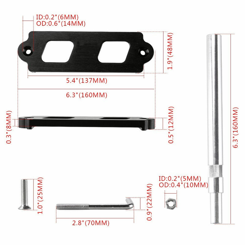 Black Battery Tie Down Kit Hold Down Rod With Tray Hooks for Honda Civic Integra
