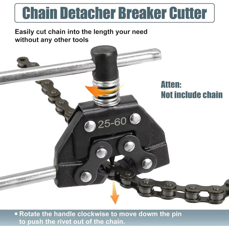 Roller Chain Tool Kit Breaker Cutter plus Puller Holder for Chain Sizes 25 to 60