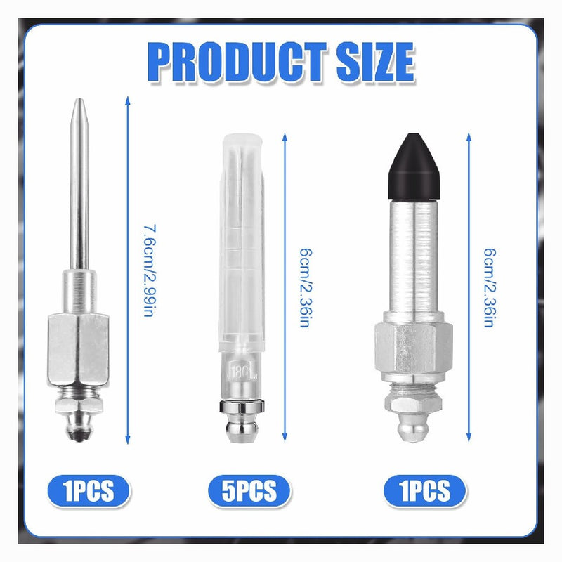 5 Pcs Grease Needle Nozzle with Dispenser Rubber Joint Grease Tool 1