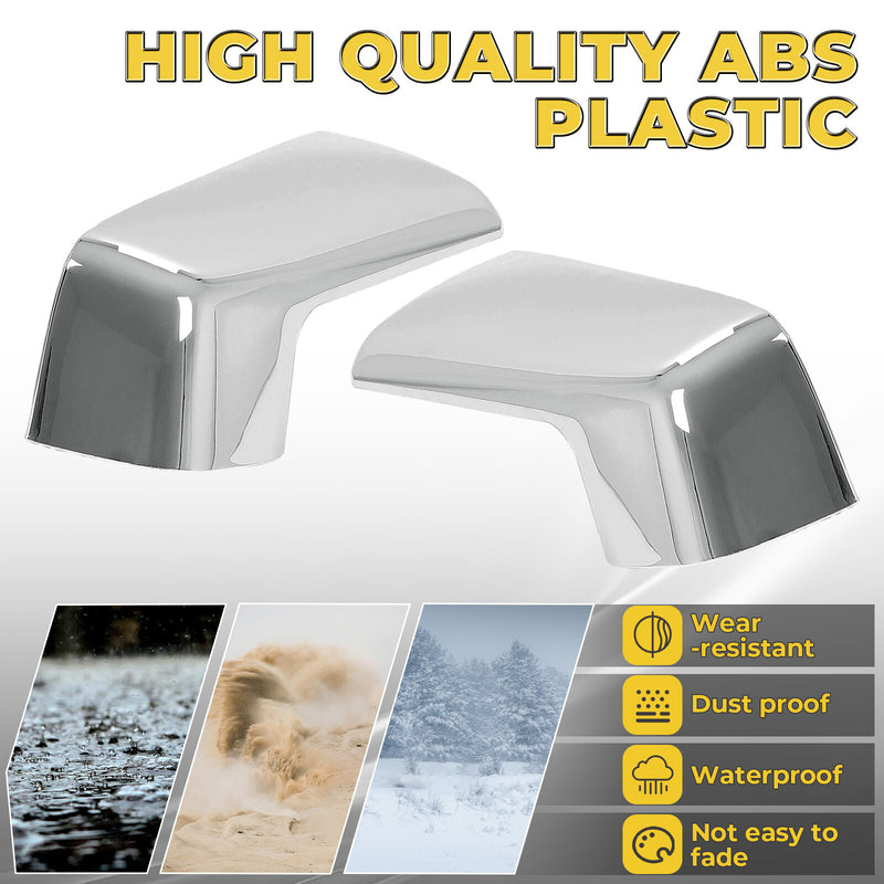 Chrome Replacement Mirror Cap Covers for Chevy Silverado 1500 2019-2024 Pickup