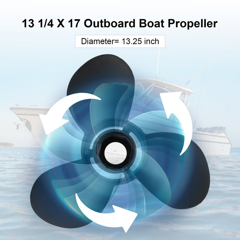 48-77344A45 Boat Propeller 13.25x17 Pitch for Mercury 40-140 HP OEM 13-1/4x17P
