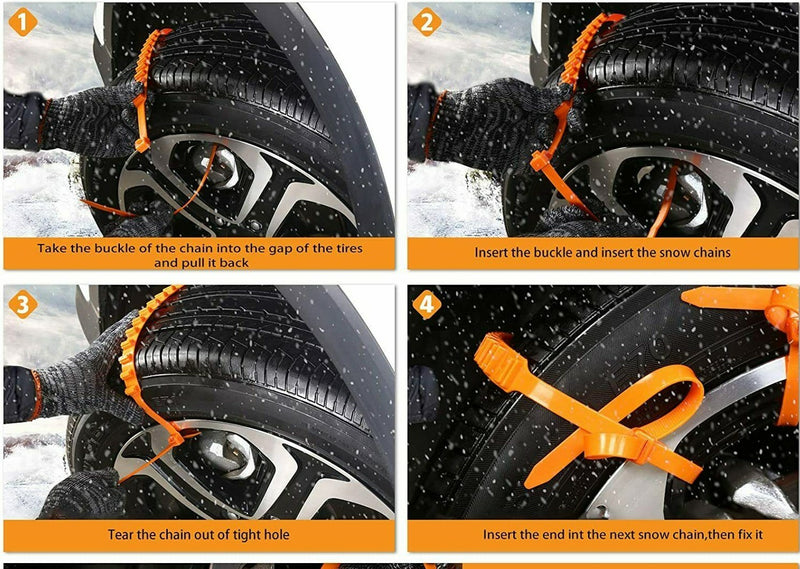 Snow Tire Chain For Car Truck SUV Anti Skid Emergency Winter Driving 20 Pcs