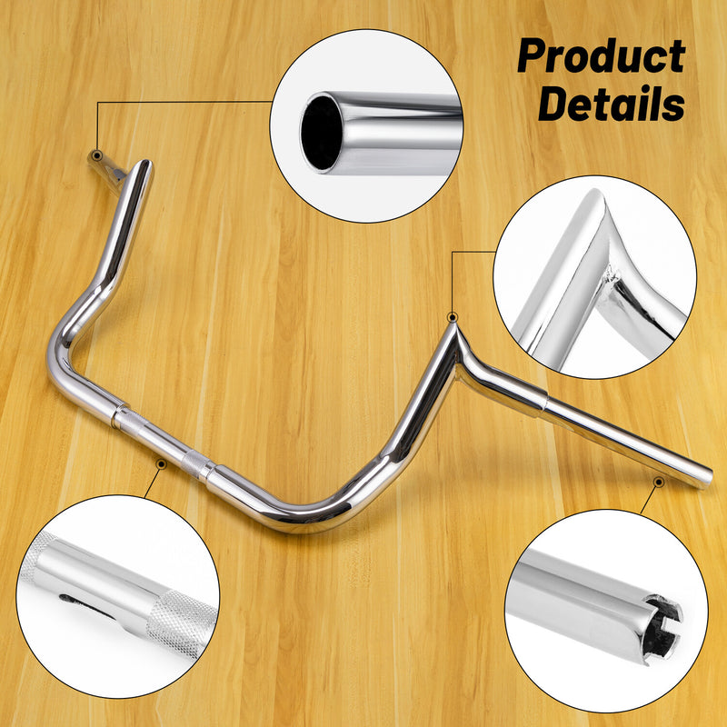 10" Meathook Ape Handlebar Chrome for Harley Electra Street Glide Bagger