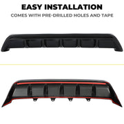 DURAFORCE Shark Fin Rear Bumper Diffuser Glossy Black for Toyota Camry SE XSE 2018-2023