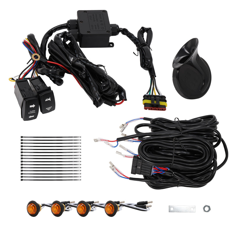 Plug and Play Turn Signal Horn Kit for Polaris Can-Am Kawasaki UTV Universal