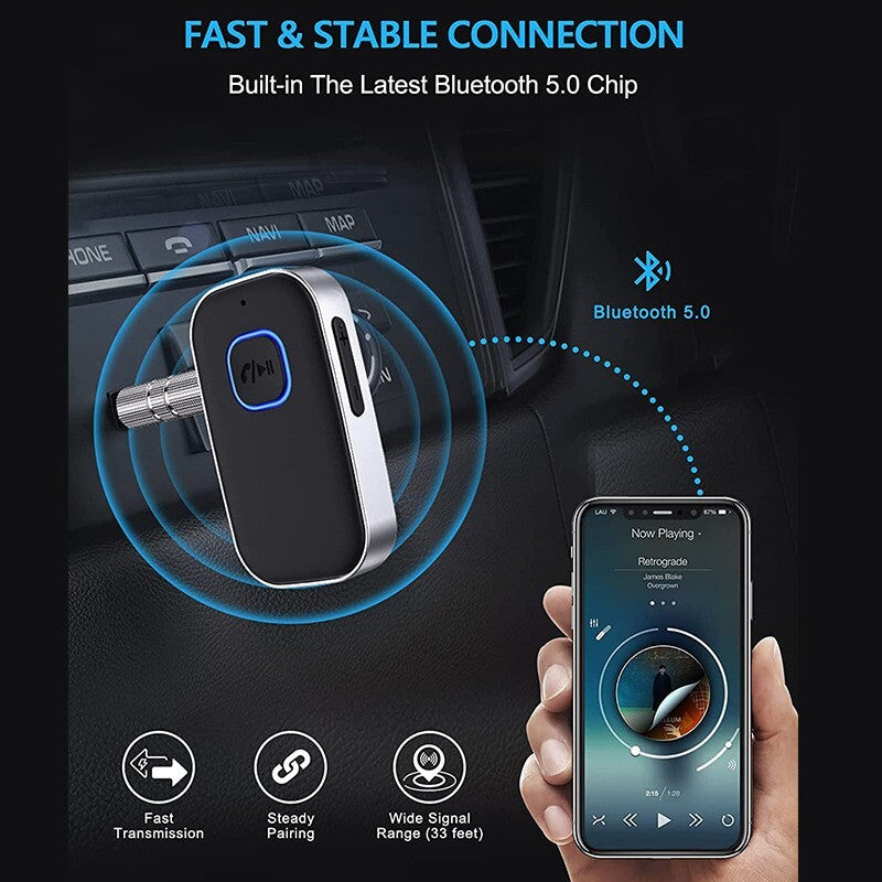 Bluetooth Receiver 3.5mm AUX Car Adapter Wireless Audio for Home Stereo