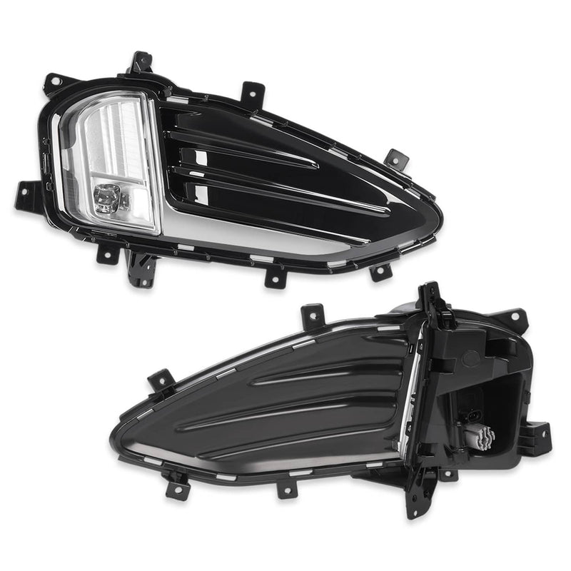 DURAFORCE LED Front Bumper Fog Lights Lamp Kit for Ford Edge 2019-2024 Cover Bezel 2PCS