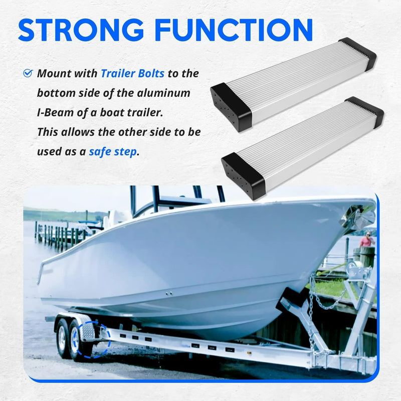 Aluminum Boat Trailer Square Fender Mount and Step Pad Bolt On Brackets