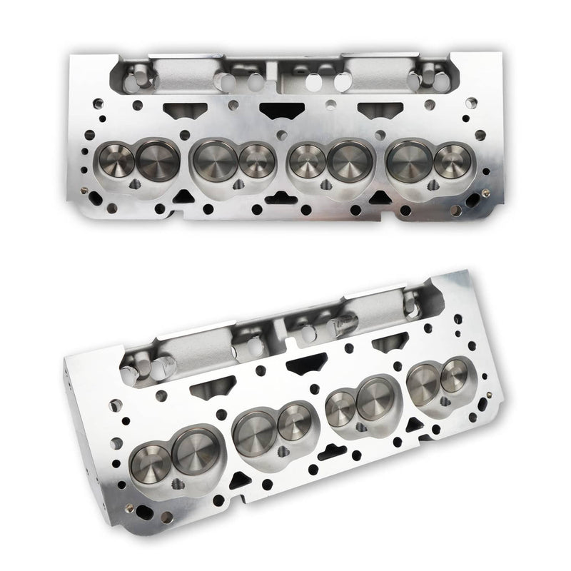2x Aluminum Cylinder Heads Fit for SBC Chevy 350 190cc 64cc 2.02/1.60 Angle