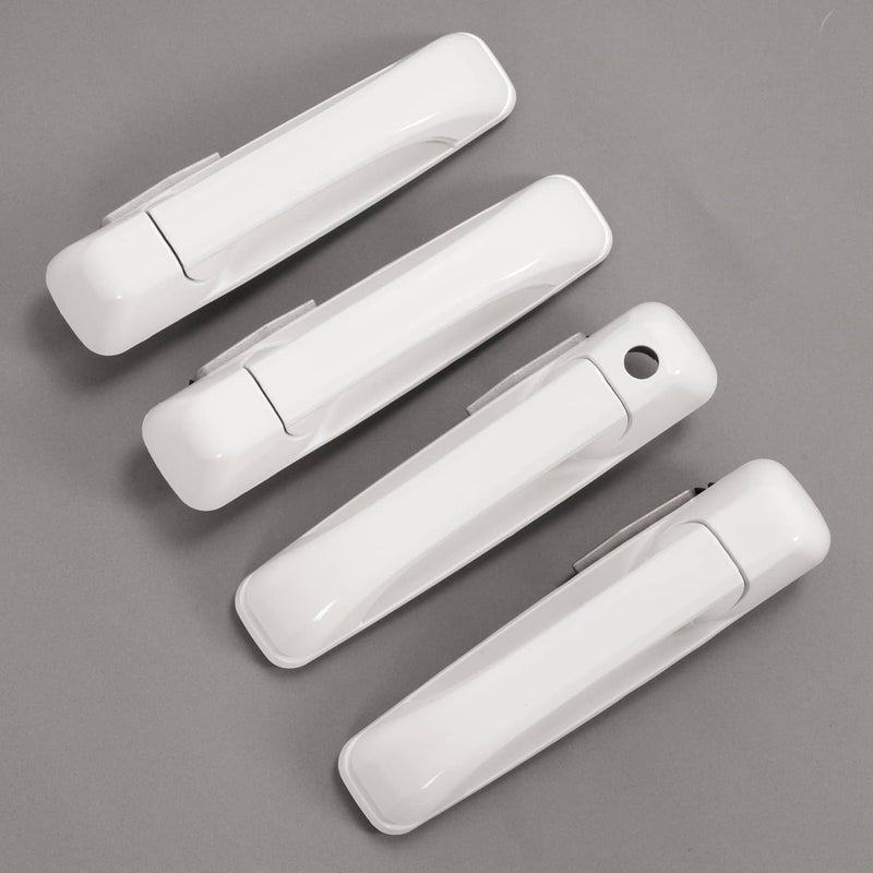 DURAFORCE Outside Door Handle White for Dodge Ram 1500 2009-2024 2500 2011-2025 4 Pcs
