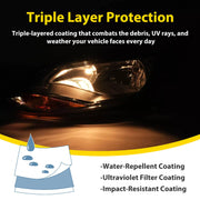 DURAFORCE Black Left Driver Side Headlights Clear Lens Halogen for Ford Focus 2012-2014