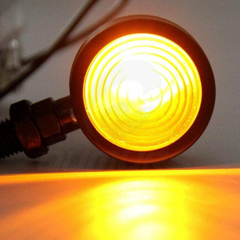 2Pcs 12V Motorcycle Bullet Turn Signal Light Indicators Blinkers Amber Universal