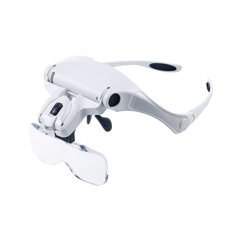 LED Light Head Loupe Magnifying Glass for Jeweler Watch with 5 Lens