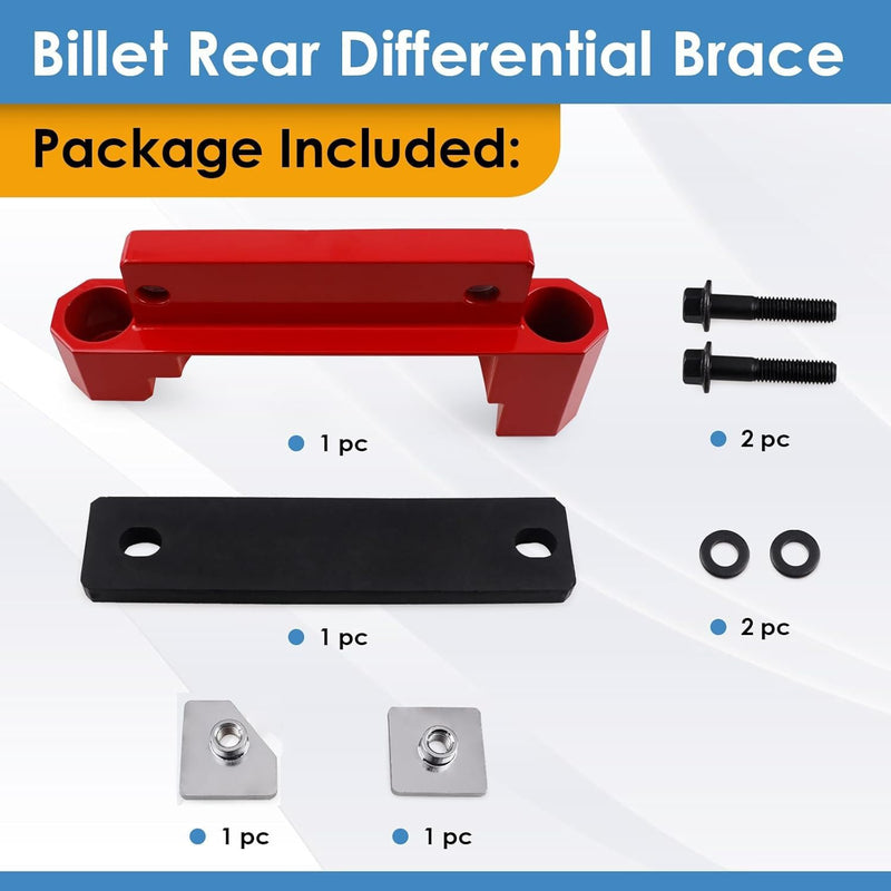 Fit 2015-2023 Dodge Diff Brace Anodized Red SRT Hellcat Scat Redeye Differential