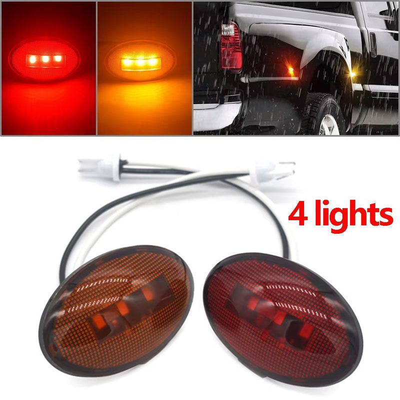 Amber Red Side Fender Marker Dually Bed LED Light for Ford F350 F450 1999-2010