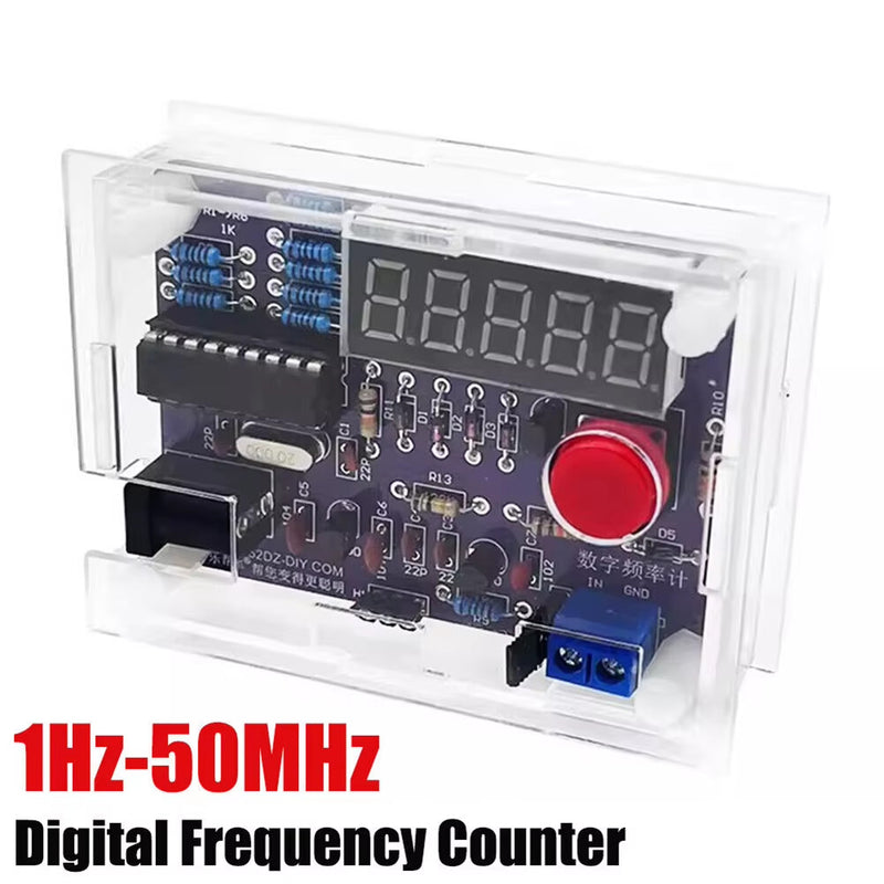 1Hz-50MHz Digital Crystal Oscillator Frequency Counter Meter DIY Tester Case