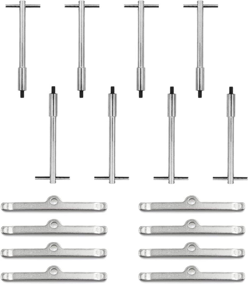 Chrome T-Bar 4-1/4" Tall Valve Cover Bolts Hold Down Kit for Chevy SBC 283-350