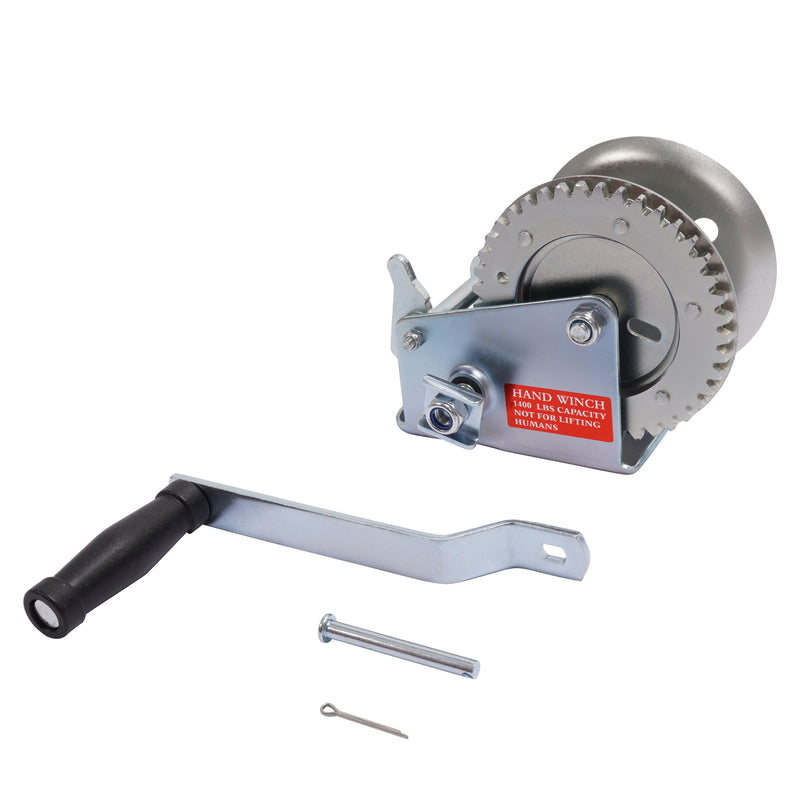 1400LBs Steel Horizontal Hand Pulling Ratchet Winch Galvanized for Boat Trailer
